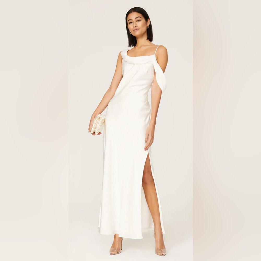 Fame and Partners Francois Drape Gown in Ivory